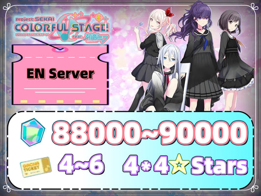 [EN Server]Hatsune Miku Colorful Stage Account:88000~90000 Crystals 4*4☆Stars 4~6*3☆Tickets