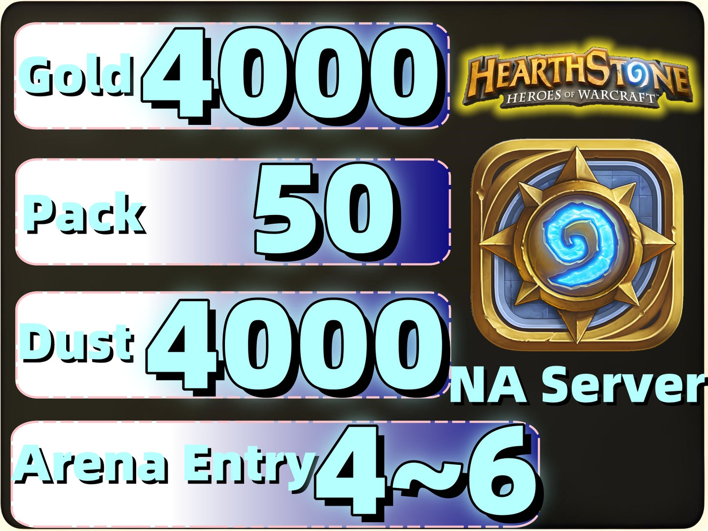 [NA Server]Hearthstone Account:4000+Gold 50+Packs 4000+Dusts 4~6Arena Entry