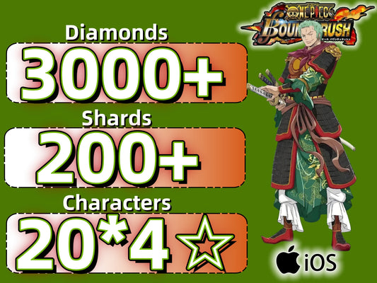 [IOS Global Server]One piece Bounty Rush Account With 3000+Diamonds 200+Character Shards‌ Random 20*4☆Character