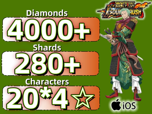 [IOS Global Server]One piece Bounty Rush Account With 4000+Diamonds 280+Character Shards‌ Random 20*4☆Character