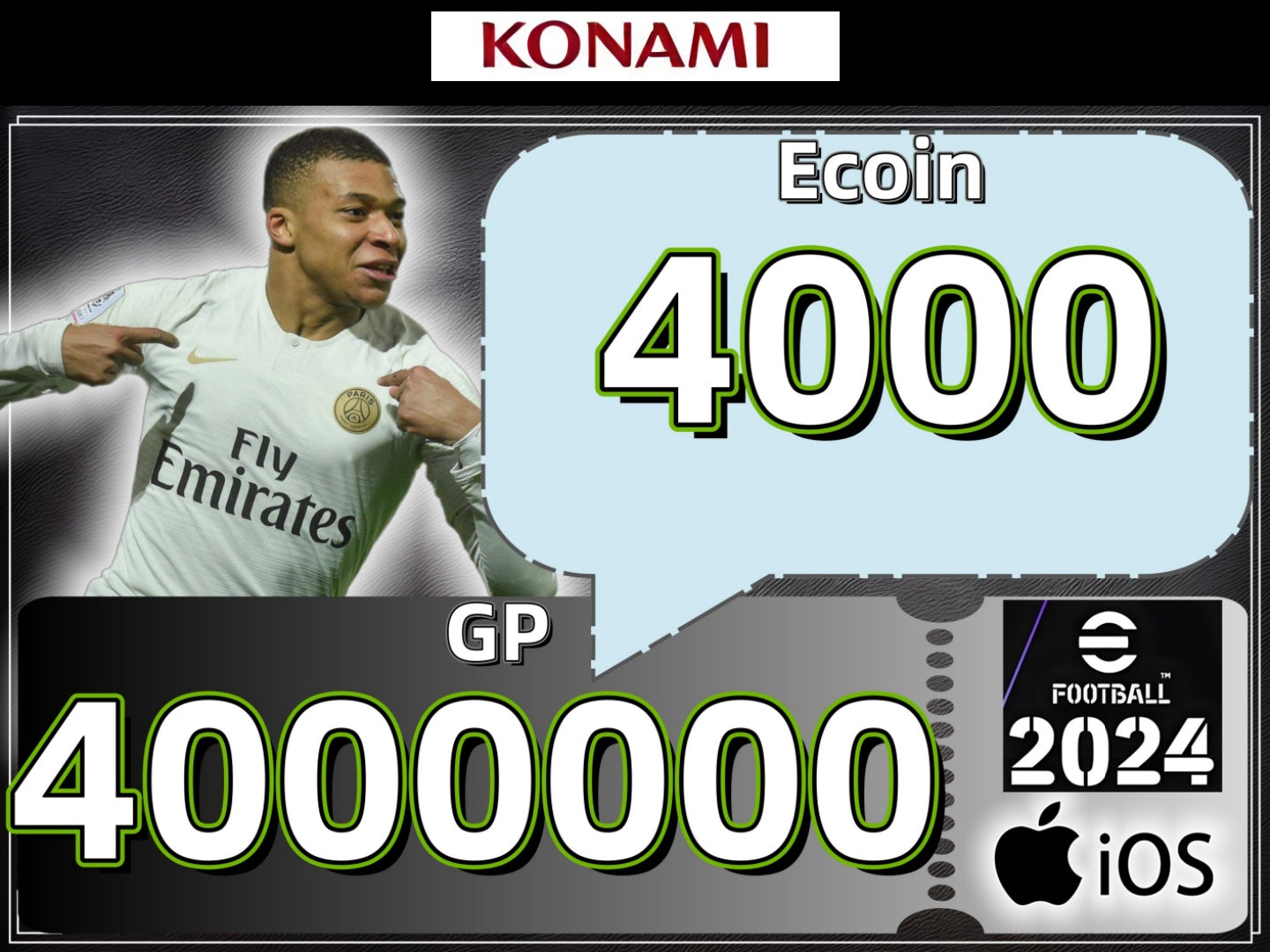 [IOS Global Server] PES Efootball 2025 Account: 4000 Ecoin 400M GP