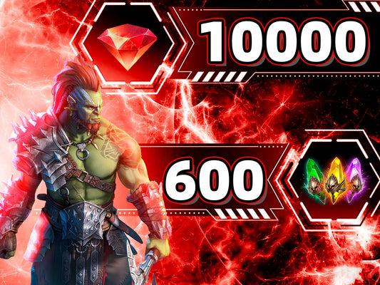 RAID Shadow Legends Account: 10000 Gems 600 Shards 38000 Energy With 10-12 Legendary