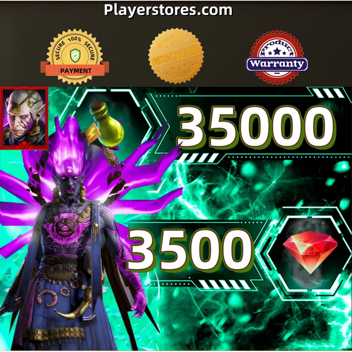 RAID Shadow Legends Account With Mythical Starsage Galathir 3500 Gems 35000 Energy  Random 10-12 Legendary
