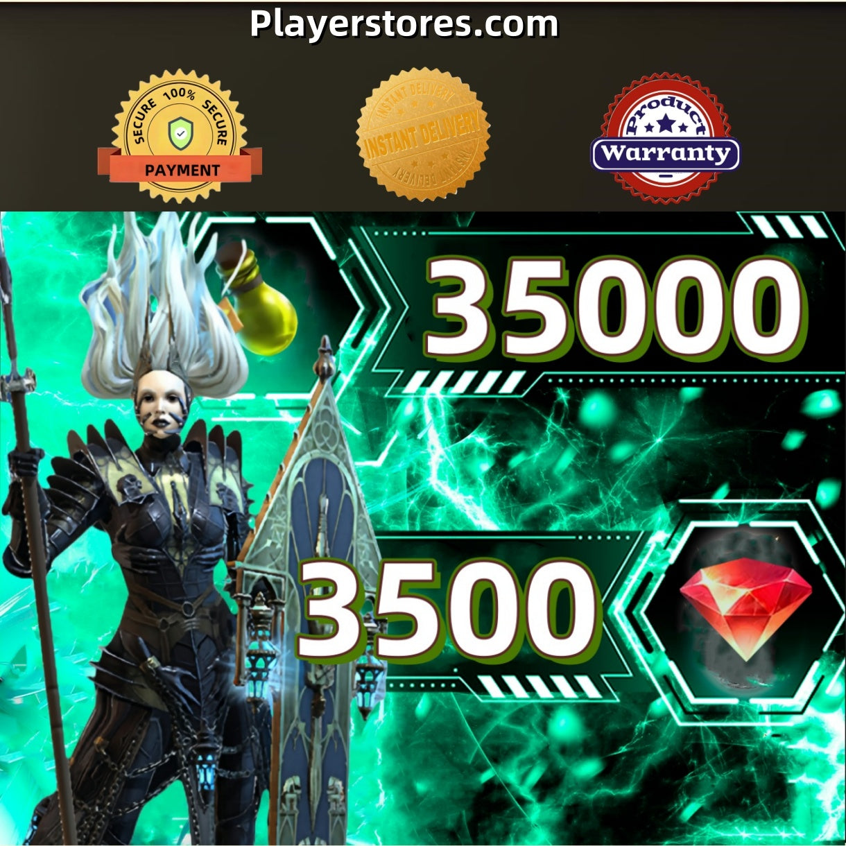 RAID Shadow Legends Account With Mythical Night Queen Krixia 3500 Gems 35000 Energy  Random 10-12 Legendary